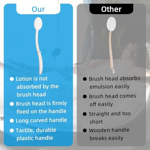 Topfinder Lotion Applicator for Back, Legs, Feet - Self Application of Sunscreen, Self-Tanning, Skin Cream, Acne Treatment - Beige EVA - görsel 16