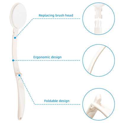 Topfinder Lotion Applicator for Back, Legs, Feet - Self Application of Sunscreen, Self-Tanning, Skin Cream, Acne Treatment - Beige EVA