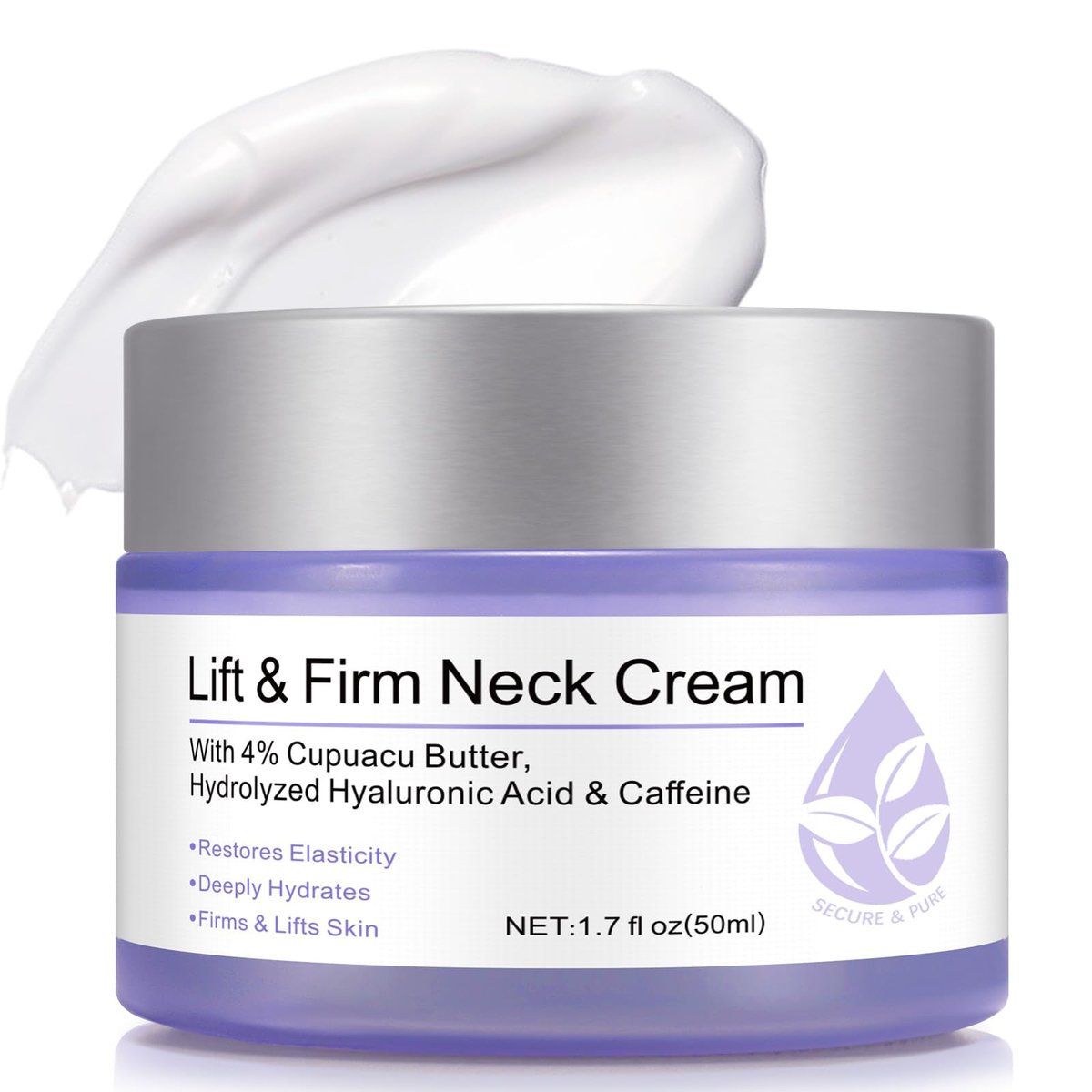 ZIXAOK Neck Cream for Tightening and Firming - Instant Face Lift Cream with Hyaluronic Acid & Vitamin E - Wrinkle Reduction & Deep Hydration for All Skin Types, 1.7 fl oz - görsel 1