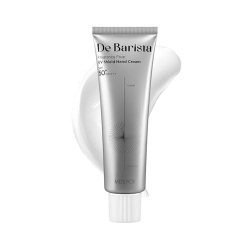 MD'S PICK De Barista Sun Shield Hand Cream SPF50+/PA++++ 50g – Fragrance-Free, Vegan, Lightweight UV Protect Hand Moisturizer Avelisse
