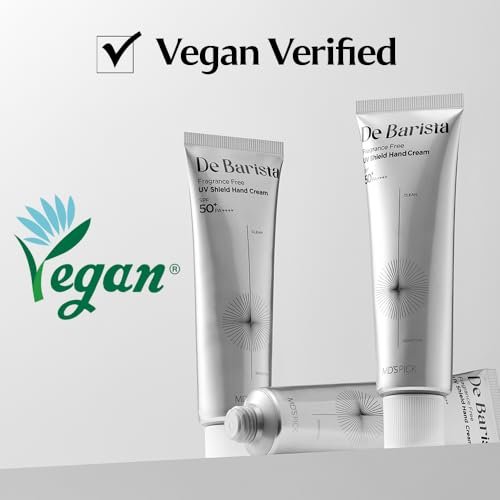 MD'S PICK De Barista Sun Shield Hand Cream SPF50+/PA++++ 50g – Fragrance-Free, Vegan, Lightweight UV Protect Hand Moisturizer Avelisse