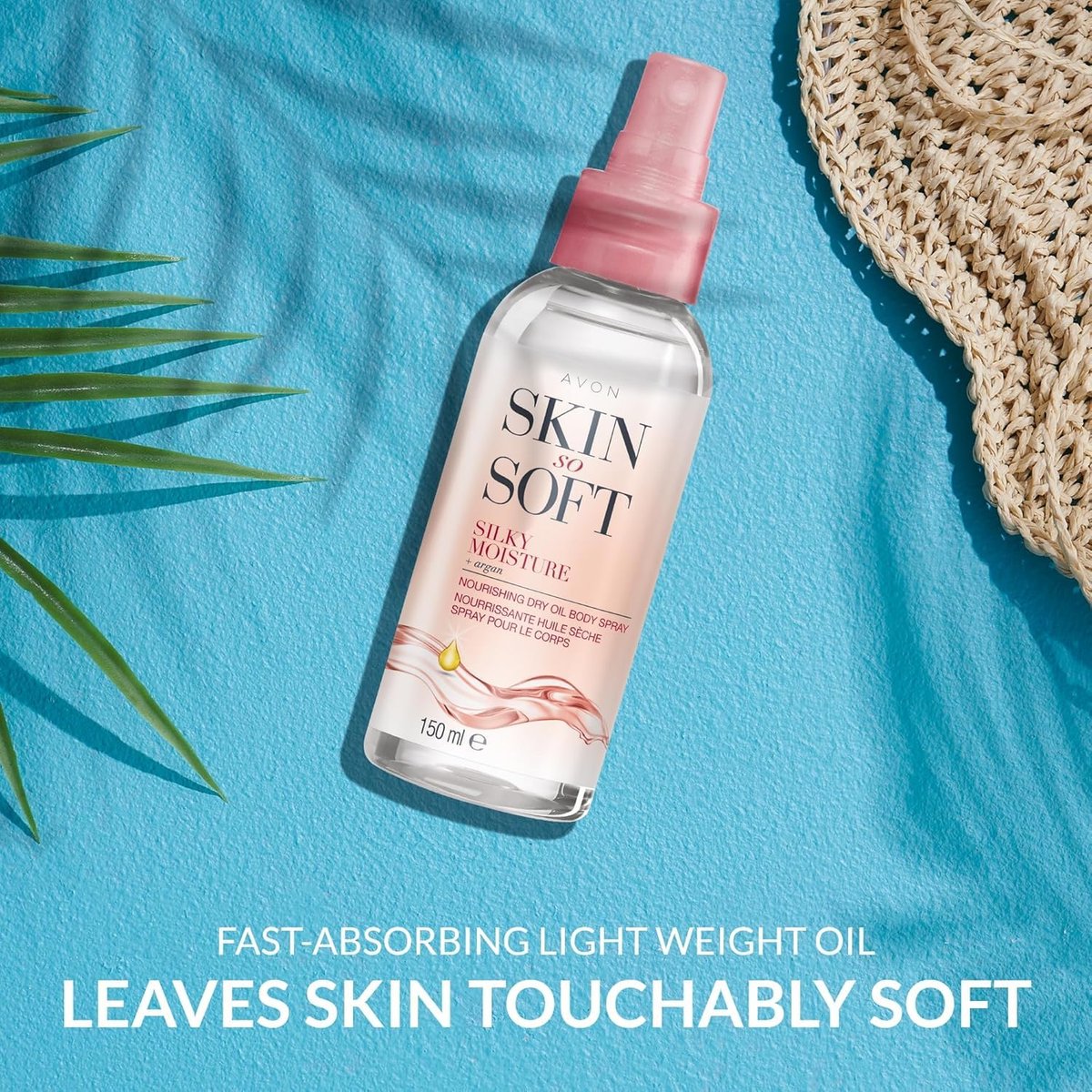 AVON SKIN SO SOFT Moisturizing Argan Body Oil for Hydrated, Glowing Skin - Dry Oil Spray, 150ml (2-Pack) Avelisse