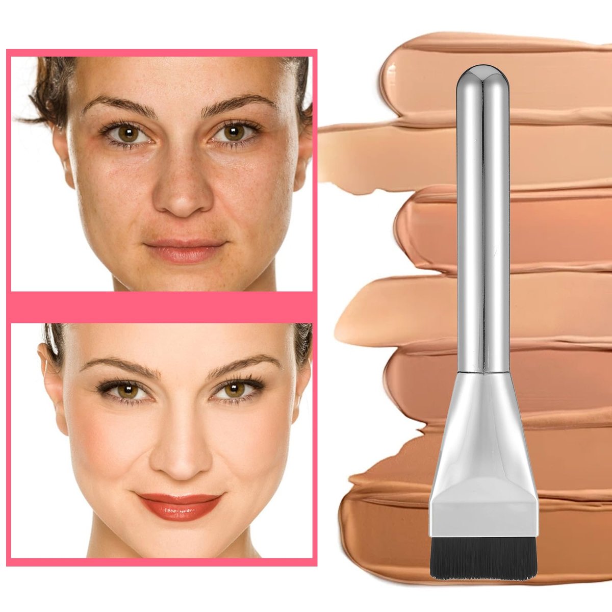 Ouligay 3-Piece Makeup Spatula Set with Mixing Palette – Metal Foundation Spatula & Palette Tray for Precise Makeup Application - görsel 13