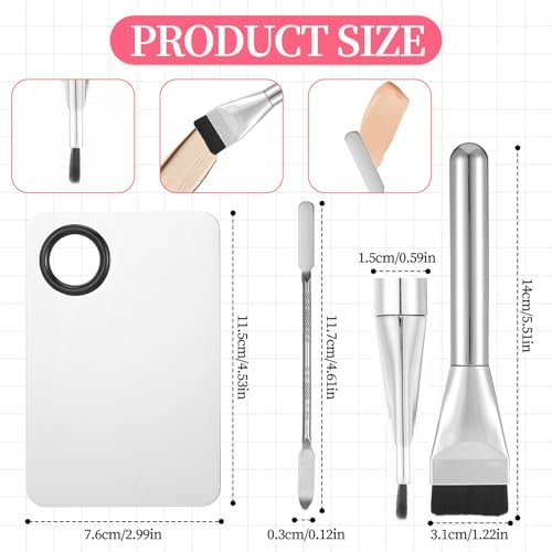 Ouligay 3-Piece Makeup Spatula Set with Mixing Palette – Metal Foundation Spatula & Palette Tray for Precise Makeup Application - görsel 10