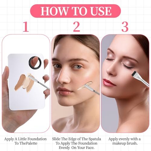Ouligay 3-Piece Makeup Spatula Set with Mixing Palette – Metal Foundation Spatula & Palette Tray for Precise Makeup Application - görsel 6