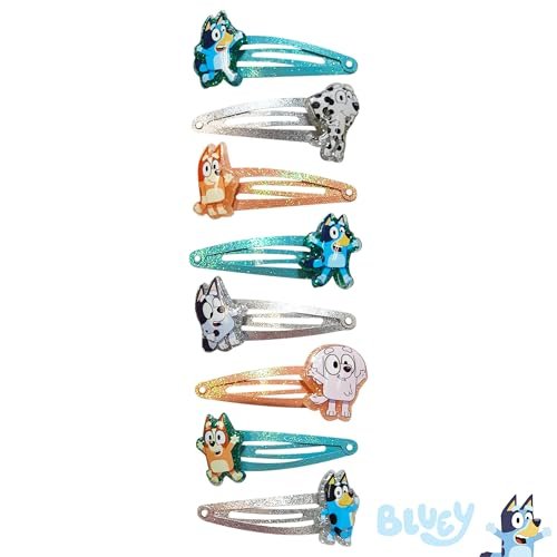 LUV HER Bluey Hair Clips for Girls - 8 Pack Multi Color Snap Clips Ages 3+ - görsel 4