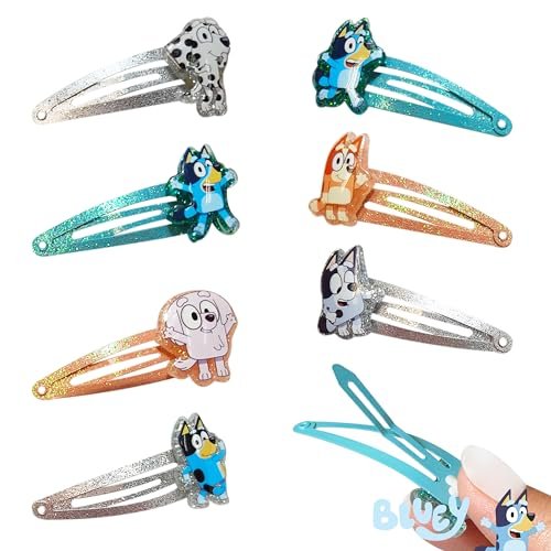 LUV HER Bluey Hair Clips for Girls - 8 Pack Multi Color Snap Clips Ages 3+ - görsel 14