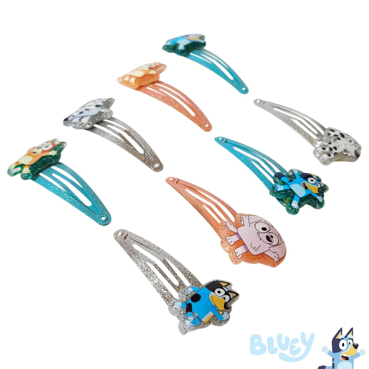 LUV HER Bluey Hair Clips for Girls - 8 Pack Multi Color Snap Clips Ages 3+ - görsel 15