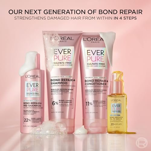 L'Oreal Paris EverPure Bond Repair Hair Oil-in-Serum – Heat Protectant & Strengthening Treatment for Damaged, Color-Treated Hair, 1.6 Fl Oz - görsel 8