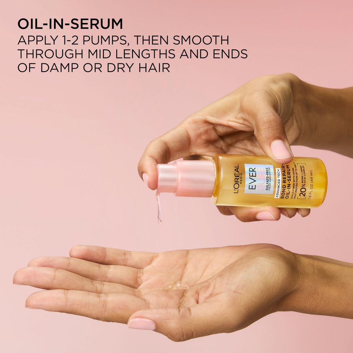 L'Oreal Paris EverPure Bond Repair Hair Oil-in-Serum – Heat Protectant & Strengthening Treatment for Damaged, Color-Treated Hair, 1.6 Fl Oz - görsel 13