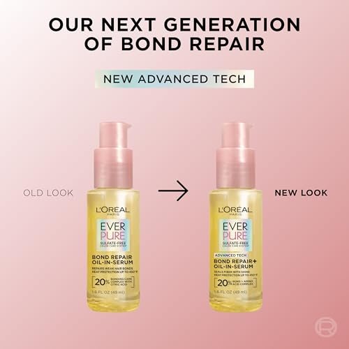 L'Oreal Paris EverPure Bond Repair Hair Oil-in-Serum – Heat Protectant & Strengthening Treatment for Damaged, Color-Treated Hair, 1.6 Fl Oz - görsel 6