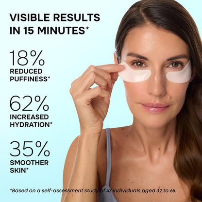 Under Eye Patches for Puffy Eyes and Dark Circles - Cooling Eye Masks with Collagen, Hyaluronic Acid & Retinol - Depuffing Undereye Mask Patches - 15 Pairs