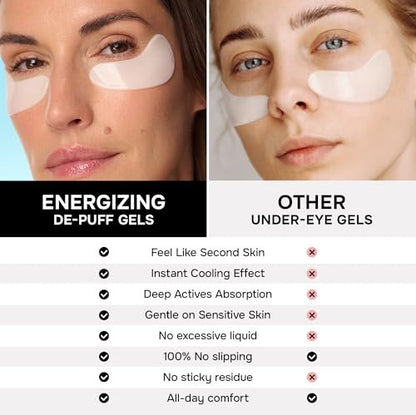 Under Eye Patches for Puffy Eyes and Dark Circles - Cooling Eye Masks with Collagen, Hyaluronic Acid & Retinol - Depuffing Undereye Mask Patches - 15 Pairs