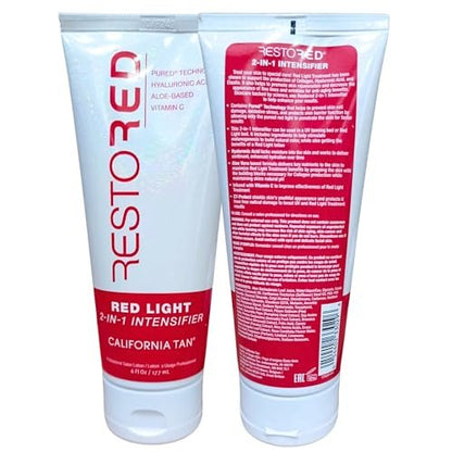 California Tan CT Restored 2-IN-1 Tanning Intensifier & Red Light Therapy Lotion, 6 oz - Collagen Boosting & Anti-Aging