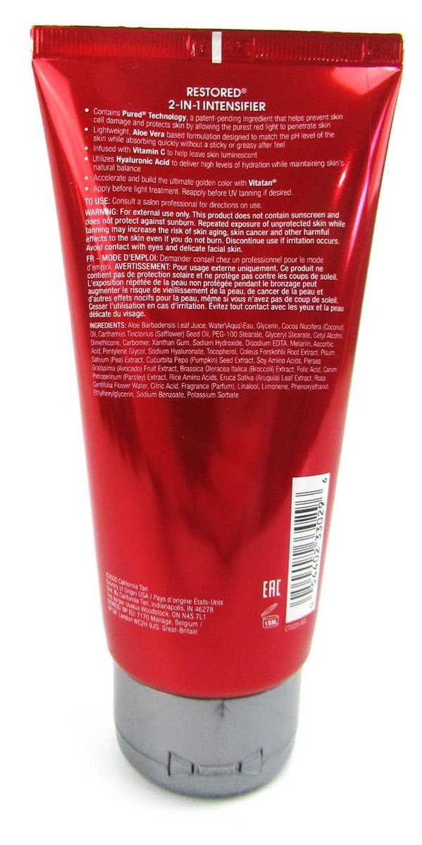 California Tan CT Restored 2-IN-1 Tanning Intensifier & Red Light Therapy Lotion, 6 oz - Collagen Boosting & Anti-Aging - görsel 12