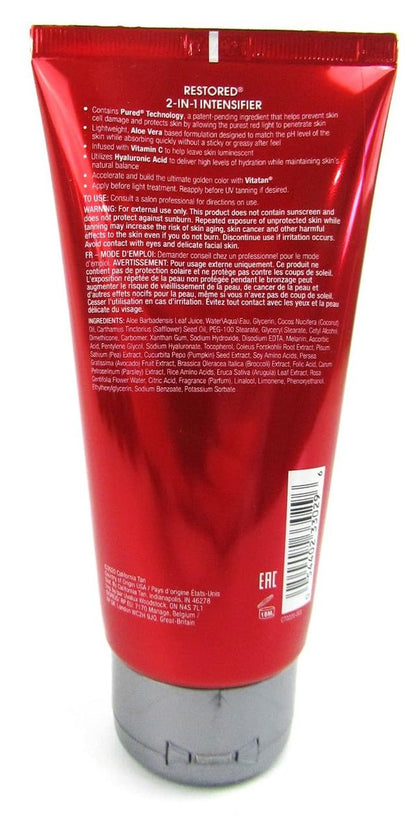 California Tan CT Restored 2-IN-1 Tanning Intensifier & Red Light Therapy Lotion, 6 oz - Collagen Boosting & Anti-Aging