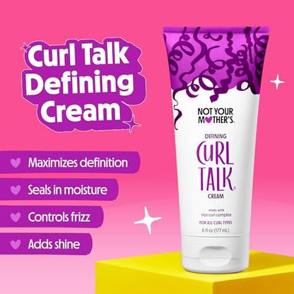 Not Your Mother's Curl Talk Defining Spray Gel & Defining Cream (2-Pack) - Rice Curl Complex for All Curly Hair Types