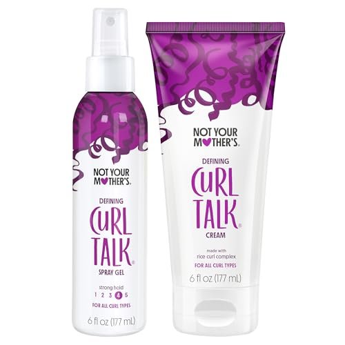 Not Your Mother's Curl Talk Defining Spray Gel & Defining Cream (2-Pack) - Rice Curl Complex for All Curly Hair Types - görsel 1