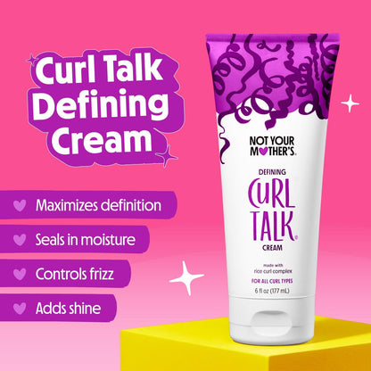 Not Your Mother's Curl Talk Defining Spray Gel & Defining Cream (2-Pack) - Rice Curl Complex for All Curly Hair Types