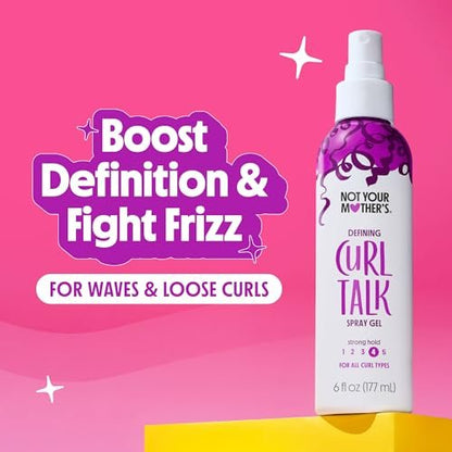 Not Your Mother's Curl Talk Defining Spray Gel & Defining Cream (2-Pack) - Rice Curl Complex for All Curly Hair Types