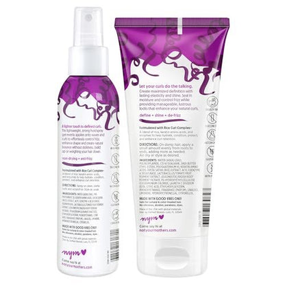 Not Your Mother's Curl Talk Defining Spray Gel & Defining Cream (2-Pack) - Rice Curl Complex for All Curly Hair Types