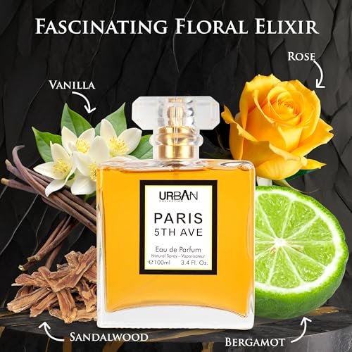 URBAN COLLECTION Paris 5th Avenue for Women Eau De Parfum - Elegant 100ml Bottle with Aldehydes, Neroli, Ylang Ylang, Bergamot & Peach Avelisse