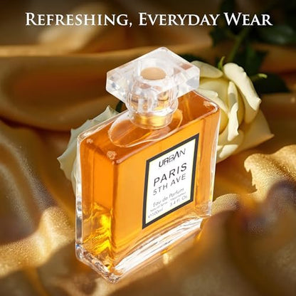 URBAN COLLECTION Paris 5th Avenue for Women Eau De Parfum - Elegant 100ml Bottle with Aldehydes, Neroli, Ylang Ylang, Bergamot & Peach Avelisse