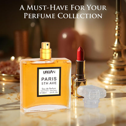 URBAN COLLECTION Paris 5th Avenue for Women Eau De Parfum - Elegant 100ml Bottle with Aldehydes, Neroli, Ylang Ylang, Bergamot & Peach Avelisse