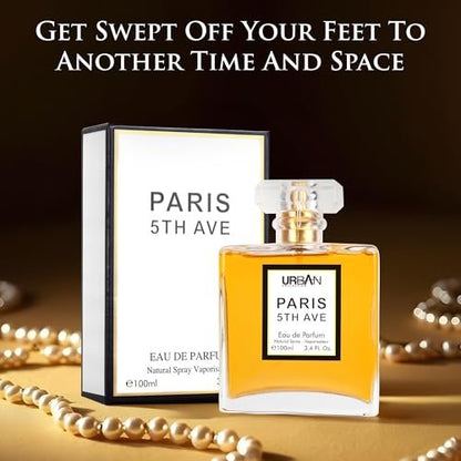 URBAN COLLECTION Paris 5th Avenue for Women Eau De Parfum - Elegant 100ml Bottle with Aldehydes, Neroli, Ylang Ylang, Bergamot & Peach Avelisse