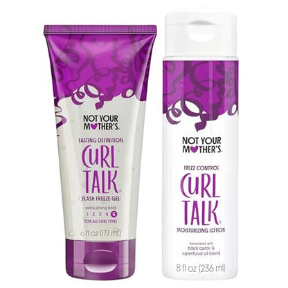 Not Your Mother's Curl Talk Lasting Definition Flash Freeze Gel & Frizz Control Moisturizing Lotion (2-Pack) – Rice Curl Complex