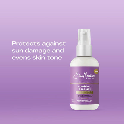 SheaMoisture Melanin Care Broad Spectrum SPF 30 Sunscreen Face Lotion - Nourished & Radiant, Pro-Ceramides + Elderberry Complex, 3 oz Avelisse