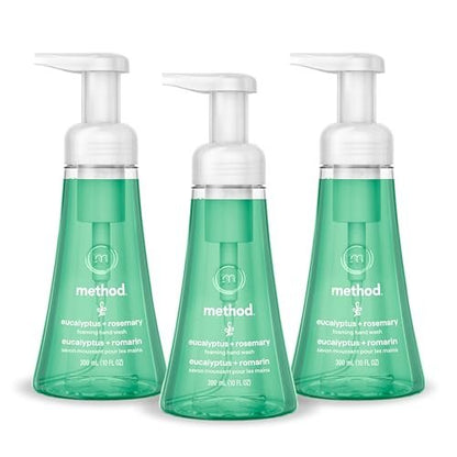 Method Foaming Hand Wash, Eucalyptus + Rosemary, 10 fl oz (Pack of 3)