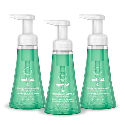 Method Foaming Hand Wash, Eucalyptus + Rosemary, 10 fl oz (Pack of 3)