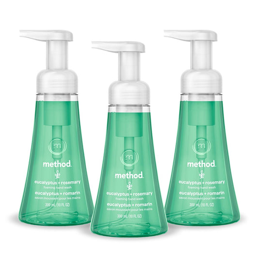 Method Foaming Hand Wash, Eucalyptus + Rosemary, 10 fl oz (Pack of 3)