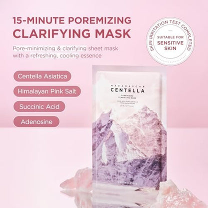 SKIN1004 Poremizing Clarifying Mask – Gentle Exfoliating Sheet Mask for Pore Elasticity & Minimizing, Korean Skincare, 5 Pack Avelisse