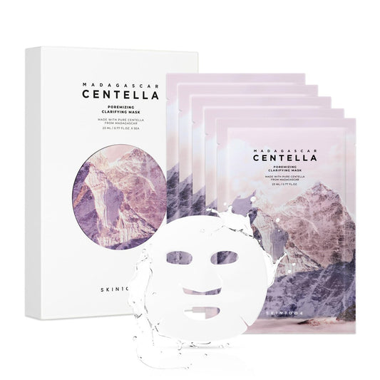 SKIN1004 Poremizing Clarifying Mask – Gentle Exfoliating Sheet Mask for Pore Elasticity & Minimizing, Korean Skincare, 5 Pack Avelisse
