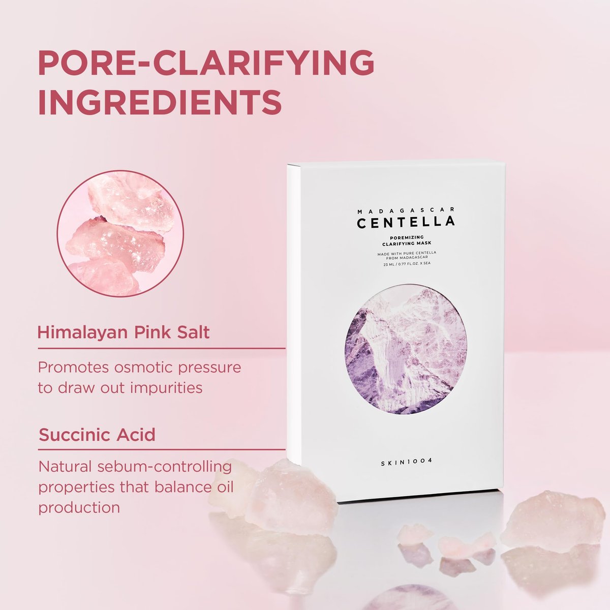 SKIN1004 Poremizing Clarifying Mask – Gentle Exfoliating Sheet Mask for Pore Elasticity & Minimizing, Korean Skincare, 5 Pack Avelisse