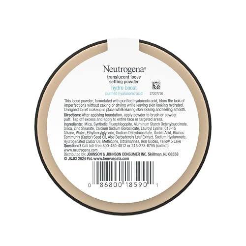Neutrogena Hydro Boost Translucent Loose Setting Powder with Purified Hyaluronic Acid for Smooth Skin, Blurs Imperfections and Sets Makeup, Lightweight Face Powder, .44 oz - görsel 10