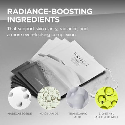 SKIN1004 Tone Glow Mask – Hydrating Facial Sheet Mask for Radiant Skin & Uneven Skin Tone with Madagascar Centella, Korean Skincare, 25ml x 5ea Avelisse