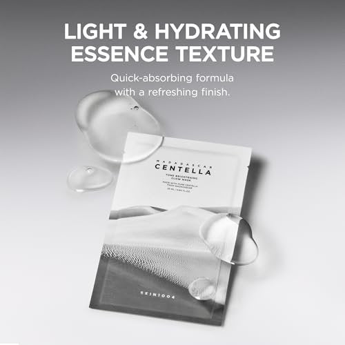 SKIN1004 Tone Glow Mask – Hydrating Facial Sheet Mask for Radiant Skin & Uneven Skin Tone with Madagascar Centella, Korean Skincare, 25ml x 5ea Avelisse