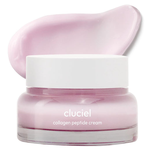 cluciel Collagen Peptide Cream - Daily All-in-One Moisturizer for Glass Skin, Dark Spot & Pore Care, 24h Glow & Clear Skin, Korean Vegan Skincare for All Skin Types, 1.69 fl.oz Avelisse