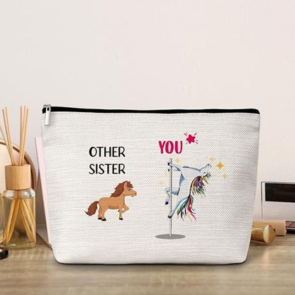 GREOXG Funny Other Sister and You Makeup Bag - Small Travel Cosmetic Pouch with Zipper, Cute Gift for Women Teen Girls Friends Mom Sisters Birthday Christmas Wedding