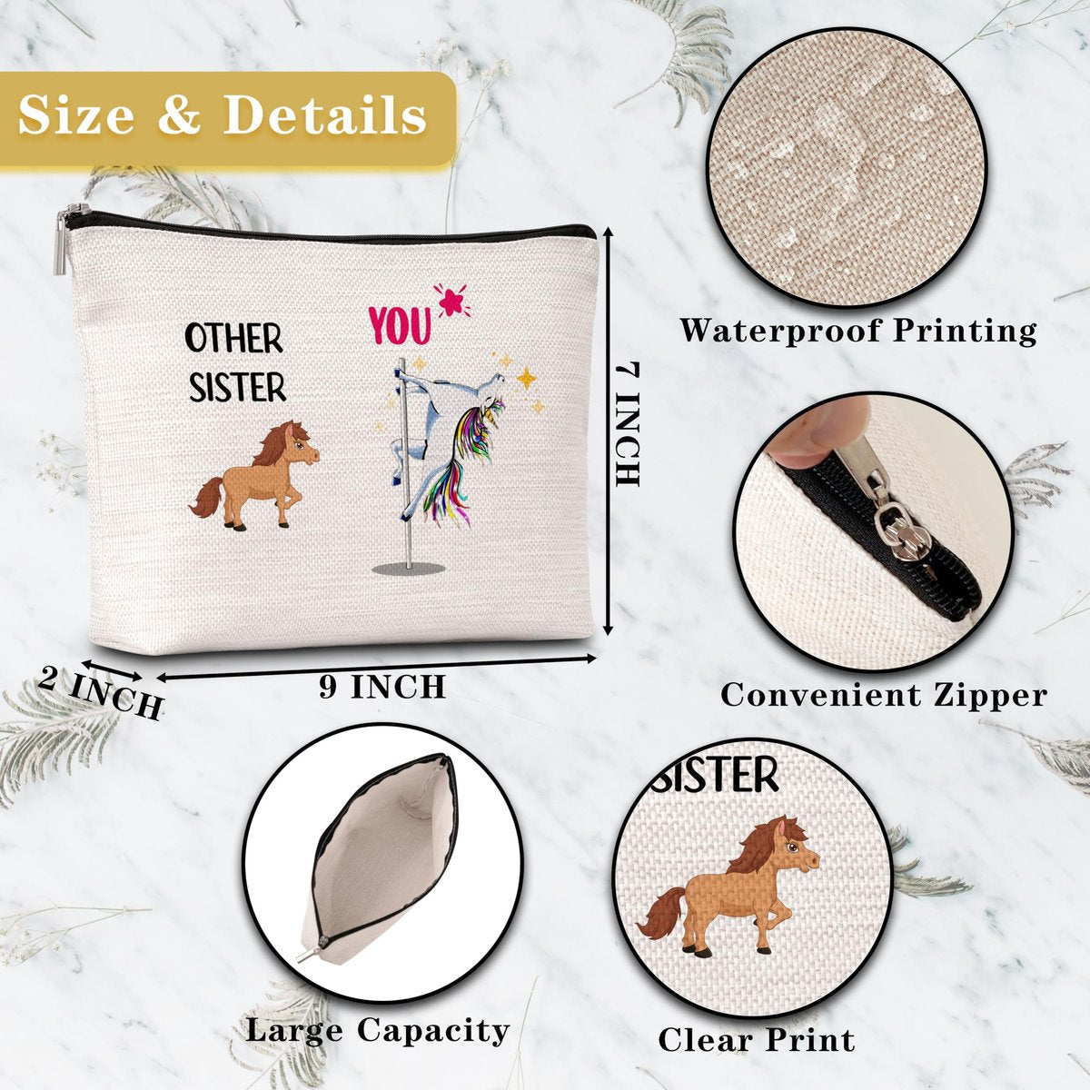 GREOXG Funny Other Sister and You Makeup Bag - Small Travel Cosmetic Pouch with Zipper, Cute Gift for Women Teen Girls Friends Mom Sisters Birthday Christmas Wedding - görsel 3