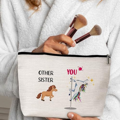 GREOXG Funny Other Sister and You Makeup Bag - Small Travel Cosmetic Pouch with Zipper, Cute Gift for Women Teen Girls Friends Mom Sisters Birthday Christmas Wedding