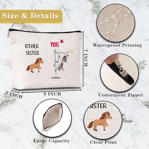 GREOXG Funny Other Sister and You Makeup Bag - Small Travel Cosmetic Pouch with Zipper, Cute Gift for Women Teen Girls Friends Mom Sisters Birthday Christmas Wedding - görsel 4