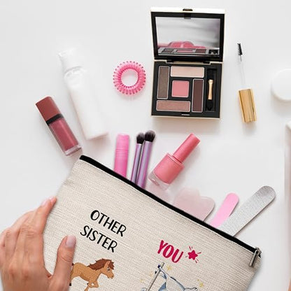 GREOXG Funny Other Sister and You Makeup Bag - Small Travel Cosmetic Pouch with Zipper, Cute Gift for Women Teen Girls Friends Mom Sisters Birthday Christmas Wedding