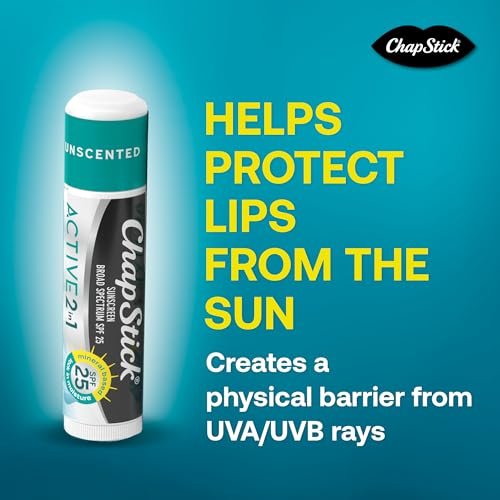 ChapStick Active 2-in-1 Unscented Lip Balm with Mineral SPF 25 Sunscreen - 0.18 oz, 3-Pack - görsel 12
