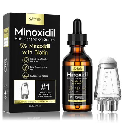 5% Minoxidil Hair Growth Oil for Men & Women Kit - Extra Strength Regrowth Serum, Topical Hair Loss Treatment, Thicker Healthier Hair & Beard Growth Kit, 2.11 fl.oz Avelisse