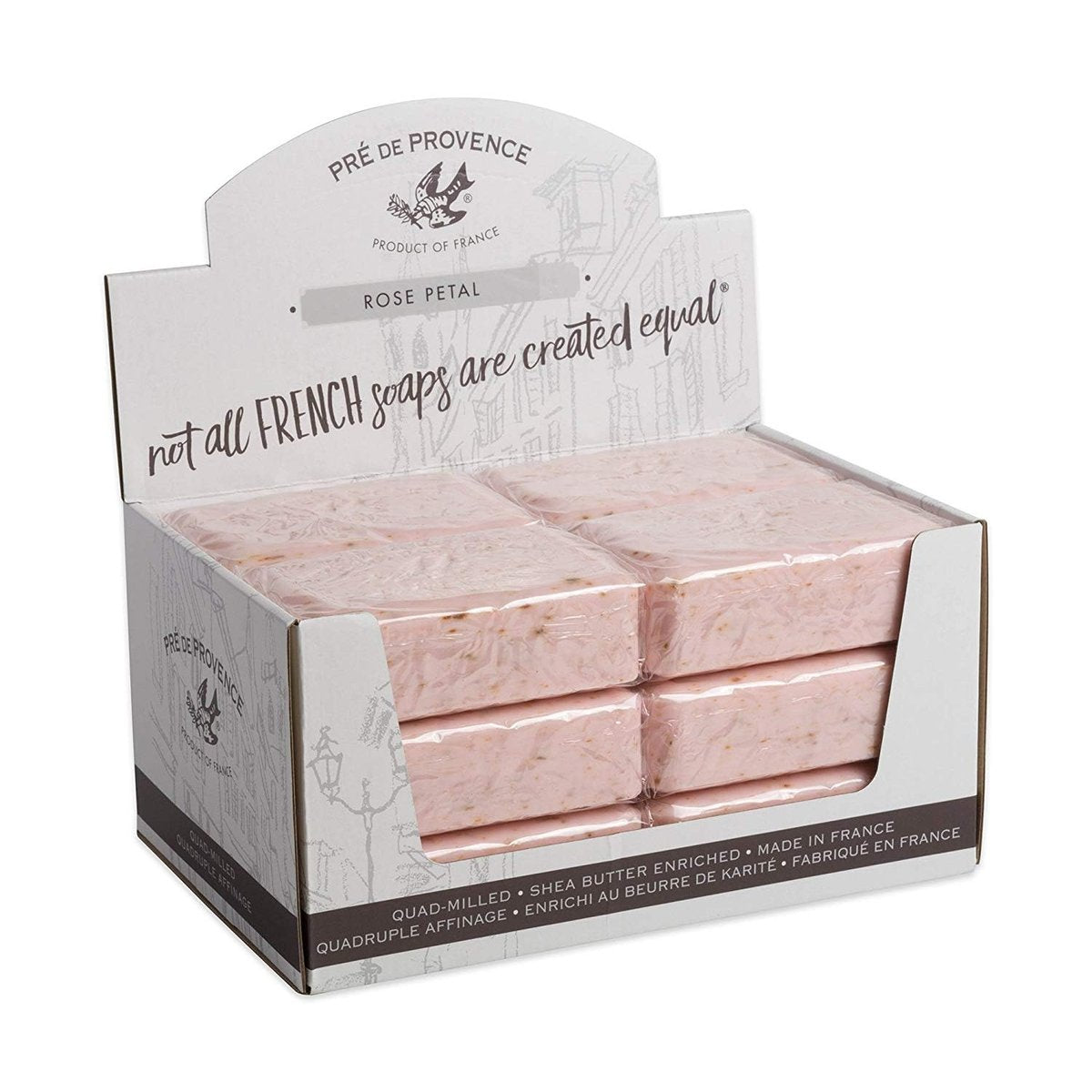 Pre de Provence 250g Soap Bar - Rose Petal (Case of 12) | French-Made Natural Soap - görsel 1