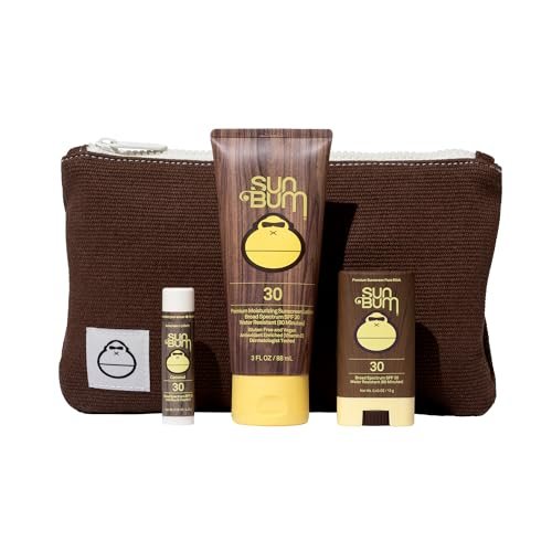 Sun Bum Road Tripper Travel Sized Sun Care Pack - SPF 30 Sunscreen Lotion, Face Stick & Lip Balm - Broad Spectrum UVA/UVB Protection - Hawaii 104 Act Compliant - TSA Friendly Avelisse